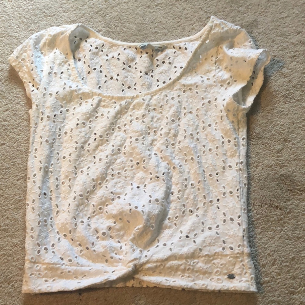 Cute white holed top
